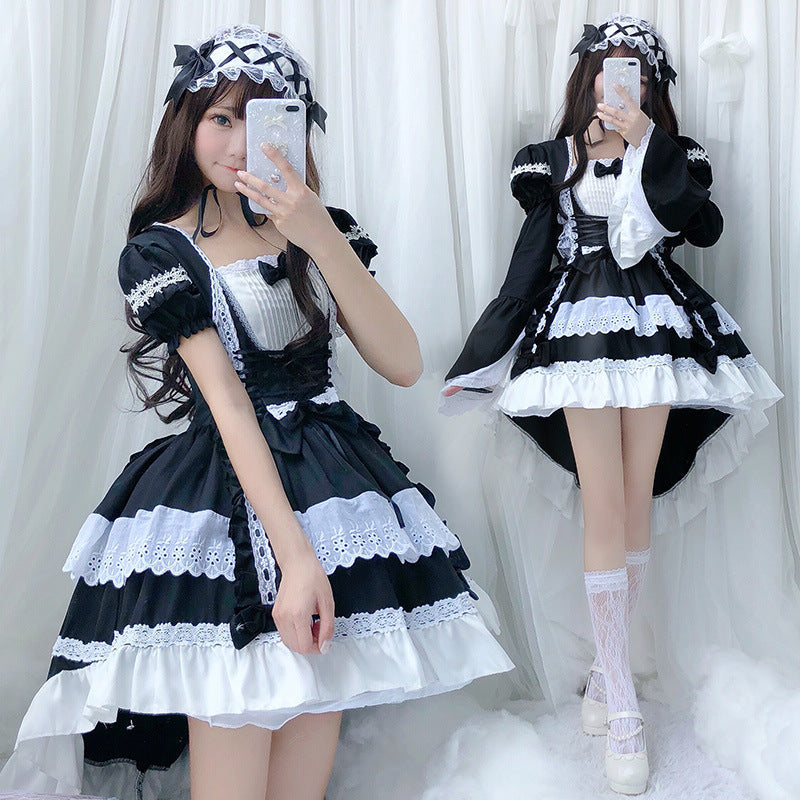 Damen verspieltes Lolita Kleid mit aufwendigen Spitzen- und Rüschendetails Shop Nory