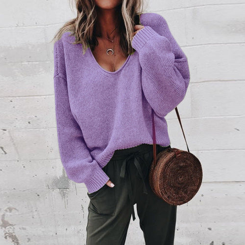 Damen lässiger Oversize-Pullover