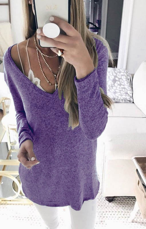 Damen feinstrick Tunika mit tiefem V-Ausschnitt und lässigem Oversized-Schnitt Shop Nory