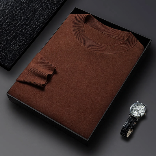 Herren-Wollpullover, Rundhalsausschnitt, maschinenwaschbar