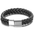 Herren geflochtenes Lederarmband mit hochwertigem Edelstahlverschluss Shop Nory