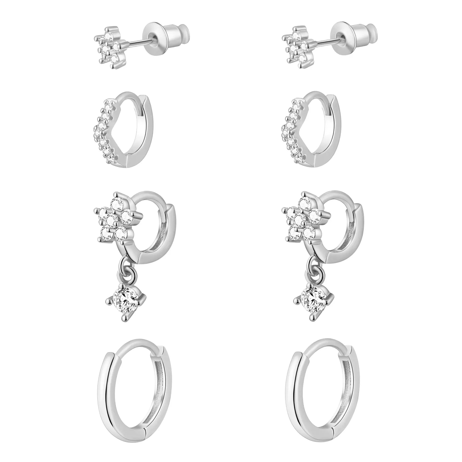 Blumen Dangle Huggie Ohrringe Set | Shop Nory