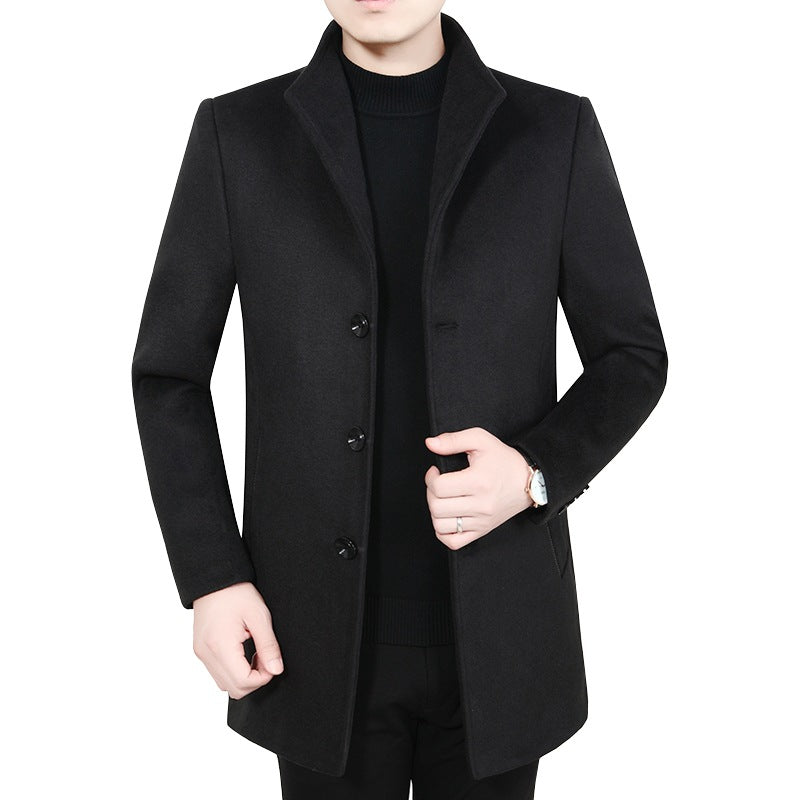 Herren Taillierter Kurzmantel im Minimalstil mit Stehkragen Shop Nory