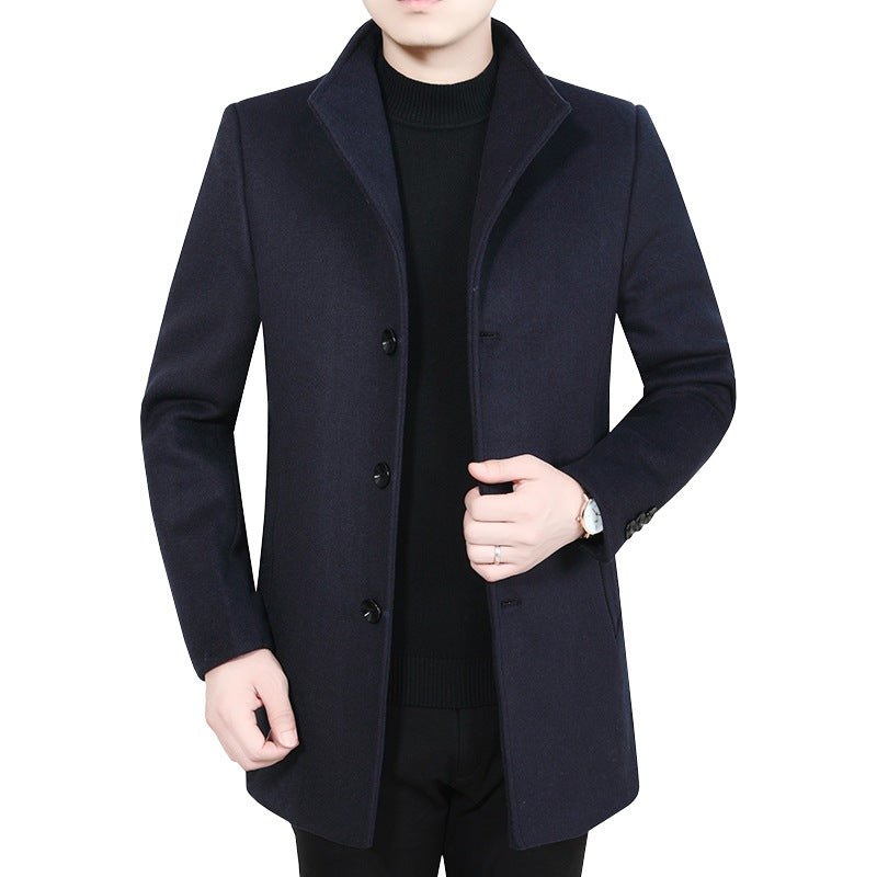 Herren Taillierter Kurzmantel im Minimalstil mit Stehkragen Shop Nory