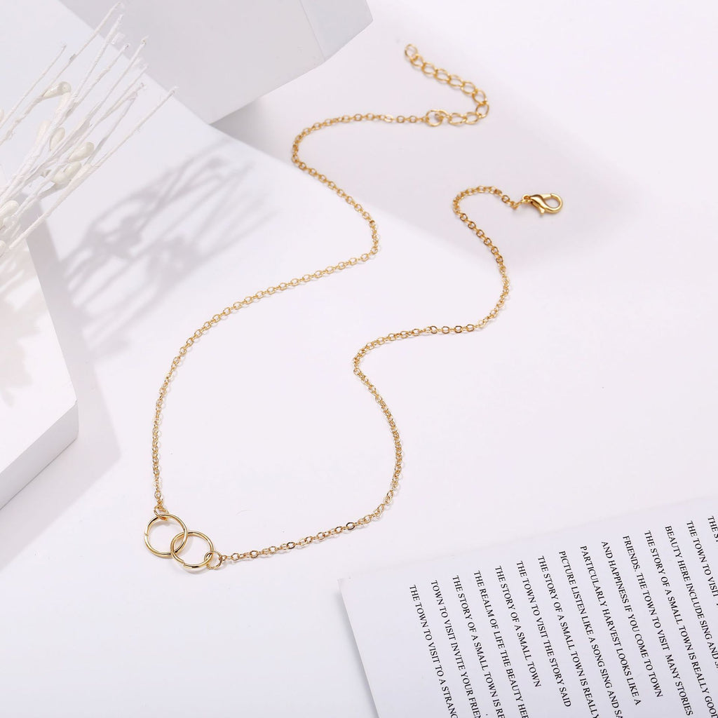 Damen Halskette mit doppeltem Ringdesign Shop Nory