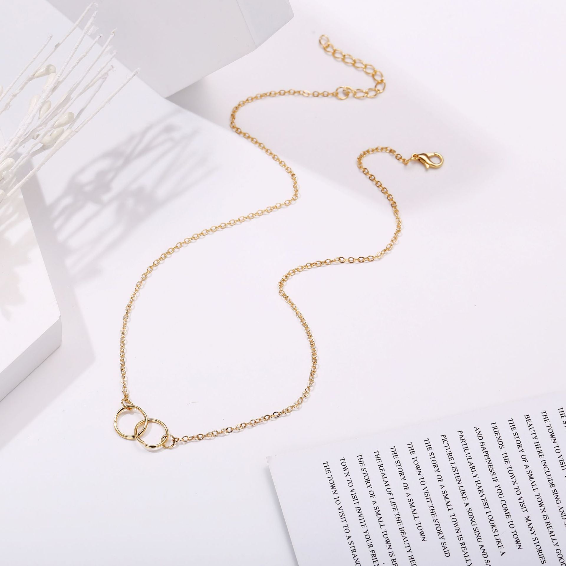 Damen Halskette mit doppeltem Ringdesign Shop Nory