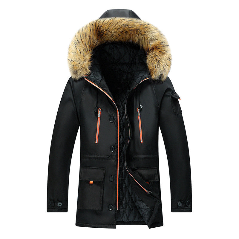 Herren Winterparka mit abnehmbarer Kapuze und Kunstfellbesatz Shop Nory