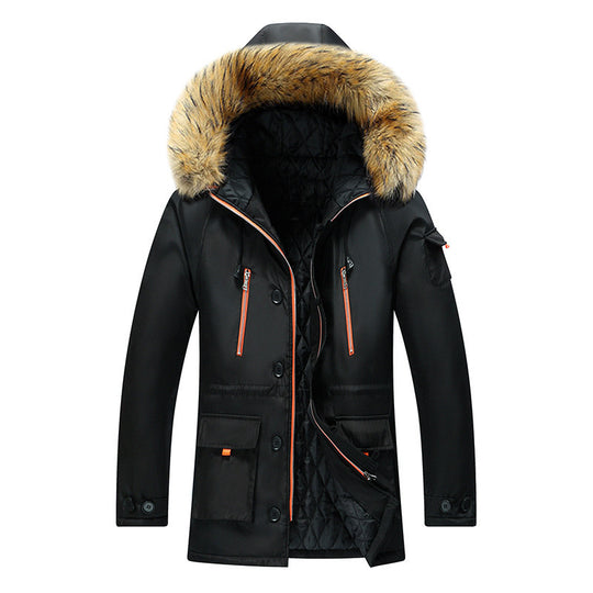 Herren Winterparka mit abnehmbarer Kapuze und Kunstfellbesatz Shop Nory