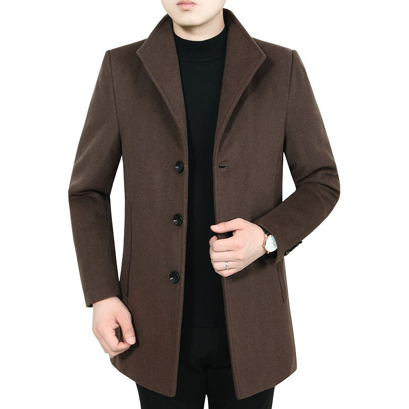 Herren Taillierter Kurzmantel im Minimalstil mit Stehkragen Shop Nory