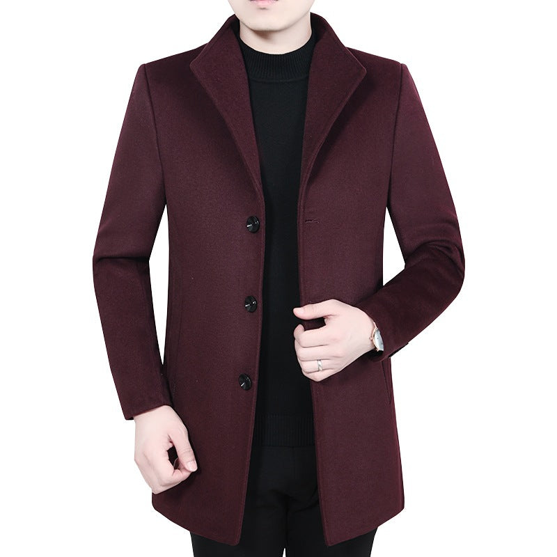 Herren Taillierter Kurzmantel im Minimalstil mit Stehkragen Shop Nory