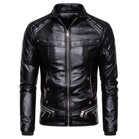 Herren Kunstlederjacke mit luxuriösem Fellkragen