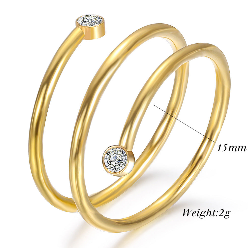 Damen Ring im modernen, minimalistischen Design mit funkelnden Kristallen Shop Nory
