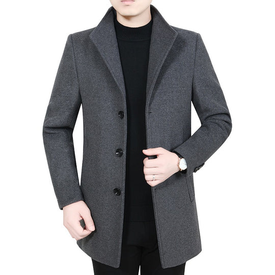 Herren Taillierter Kurzmantel im Minimalstil mit Stehkragen Shop Nory