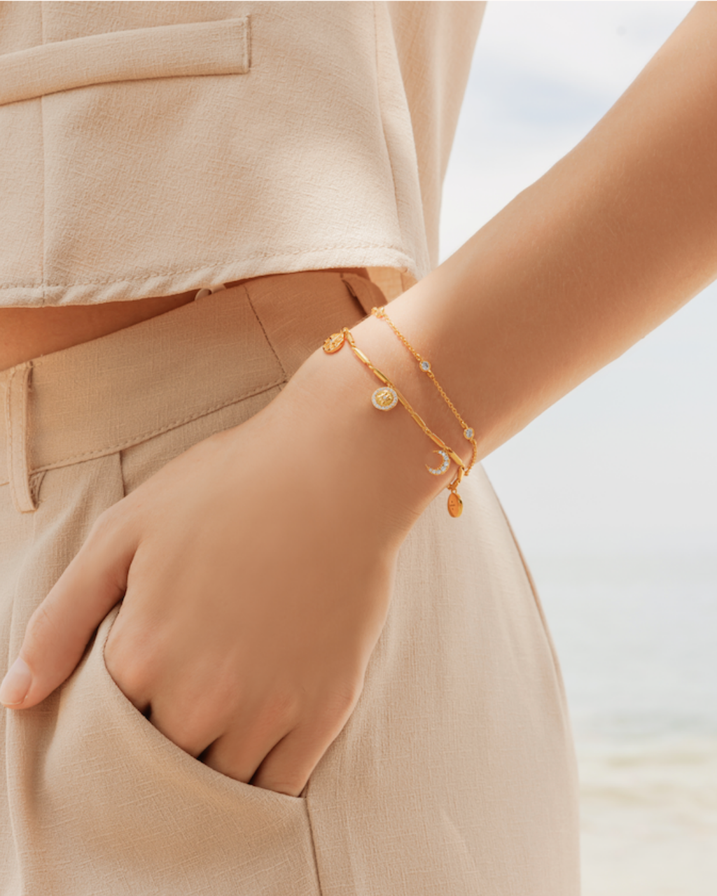 Himmelsgalaxie Kristall Goldkette Armband | Shop Nory