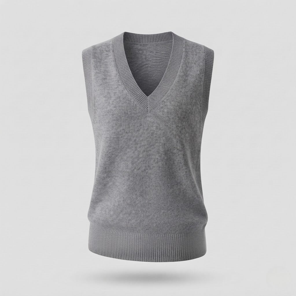 Damen Ärmellose Mohair‑Optik Longweste mit tiefem V‑Ausschnitt und weichem Fall Shop Nory