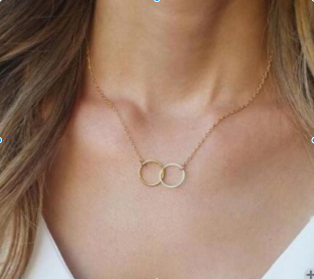 Damen Halskette mit doppeltem Ringdesign Shop Nory