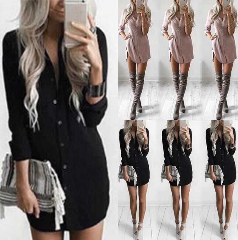 Damen Kurz-Shirtkleid mit Rundsaum, seitlichen Schlitzen und lässiger Tunika-Silhouette Shop Nory