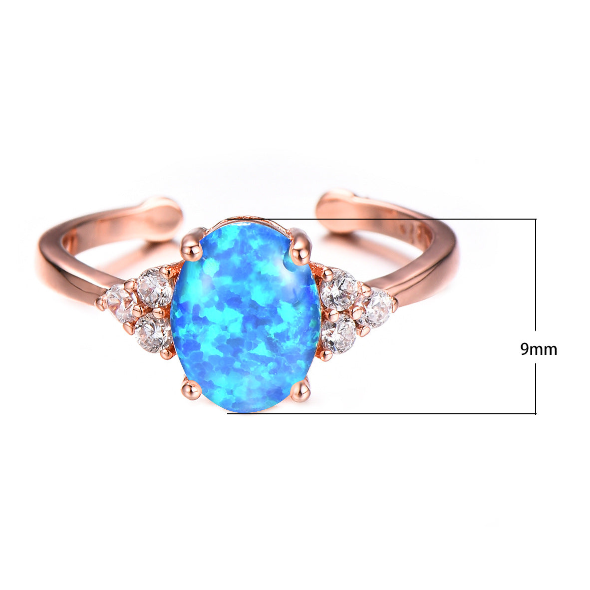 Damen Ring mit schimmerndem Opal und funkelnden Zirkonia-Details Shop Nory