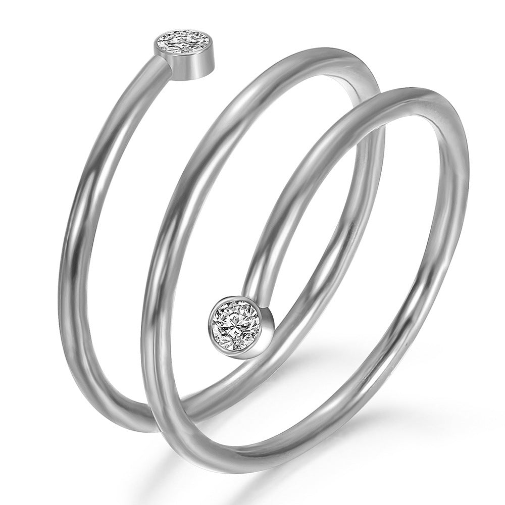 Damen Ring im modernen, minimalistischen Design mit funkelnden Kristallen Shop Nory