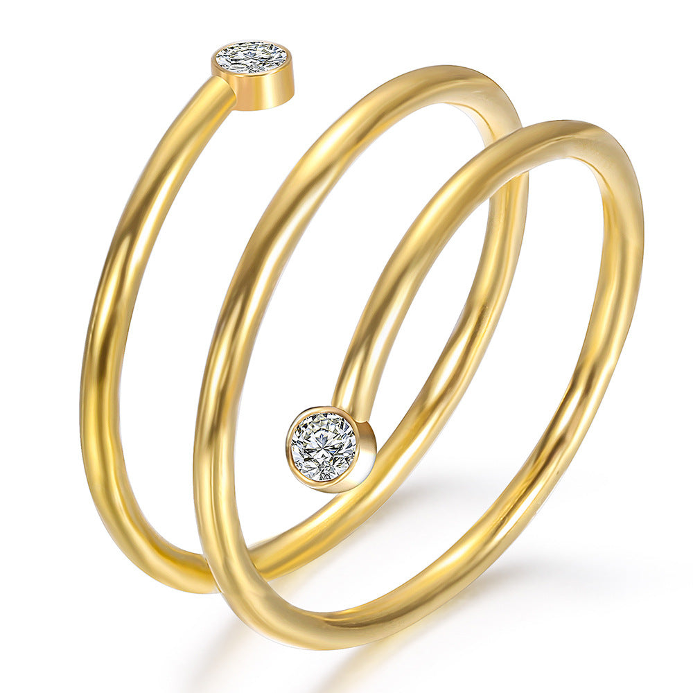 Damen Ring im modernen, minimalistischen Design mit funkelnden Kristallen Shop Nory
