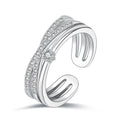 Damen Offener Ring mit funkelnden Zirkonia-Elementen und kunstvollem Design Shop Nory