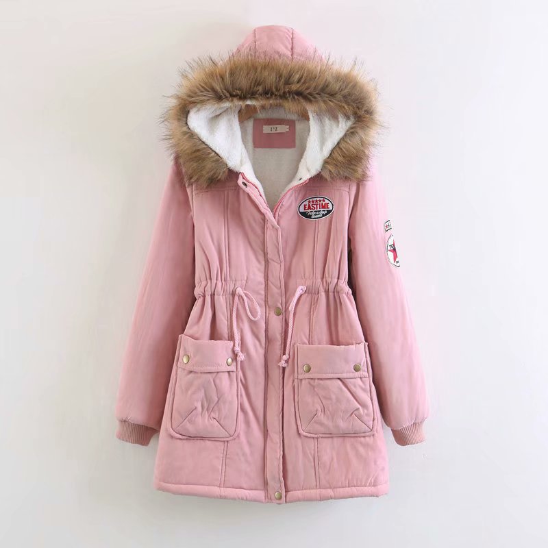 Damen Langer Utility-Parka mit Teddyfutter, Kapuze mit Kunstfell und Kordelzug Shop Nory
