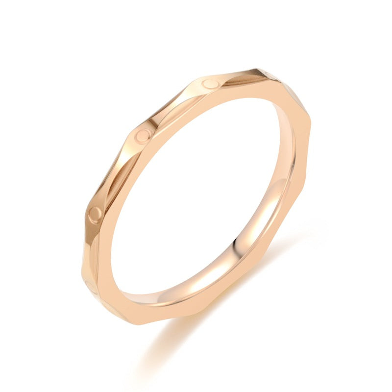 Damen Hochwertiger, facettierter Ring aus Edelstahl Shop Nory