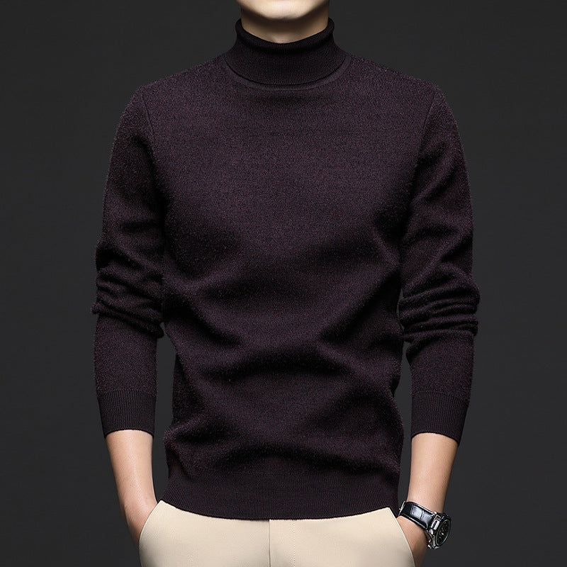 Herren-Rollkragenpullover, gestrickt, warm, für den Winter