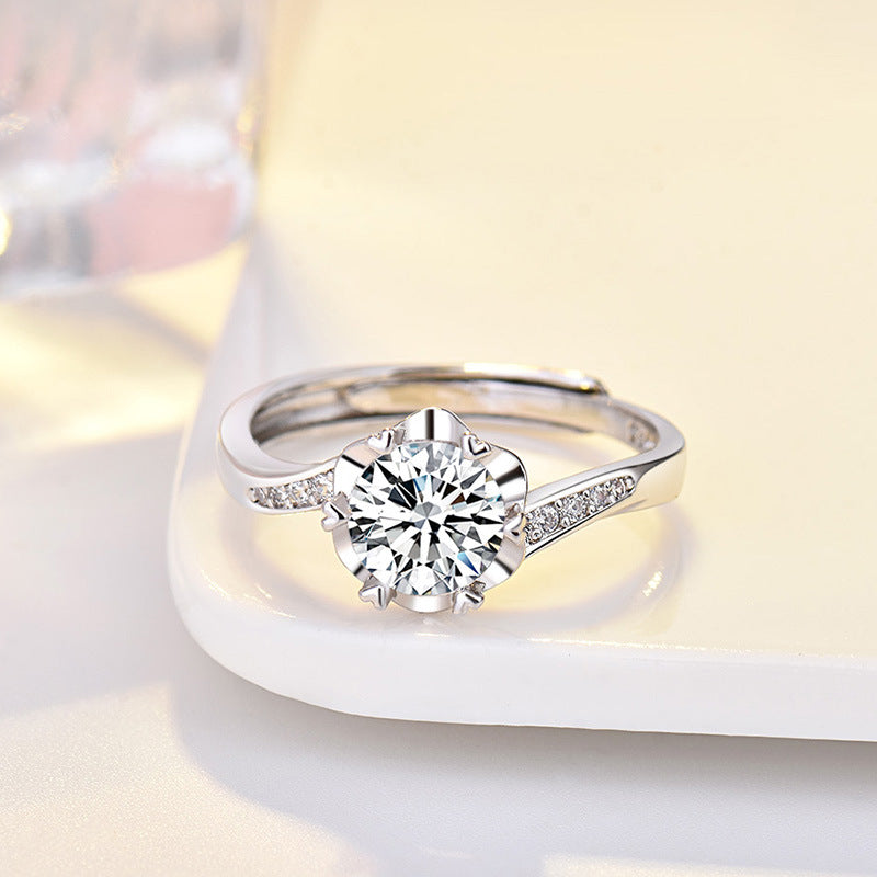 Damen Verlobungsring mit elegantem Zirkonia-Besatz und herzförmiger Fassung Shop Nory