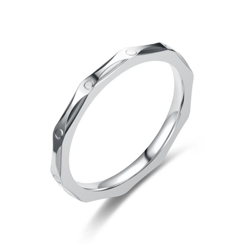 Damen Hochwertiger, facettierter Ring aus Edelstahl Shop Nory
