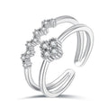 Damen Offener Ring mit floralem Design und funkelnden Zirkonia Shop Nory