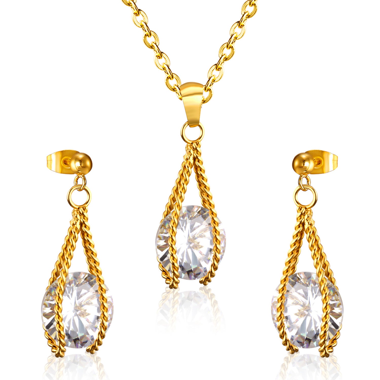 Damen Schmuckset mit funkelnden Zirkonia und luxuriösem Anhänger Shop Nory