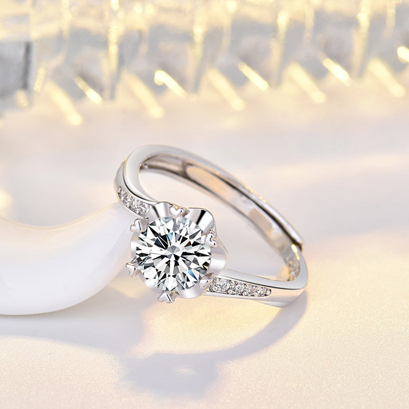 Damen Verlobungsring mit elegantem Zirkonia-Besatz und herzförmiger Fassung Shop Nory