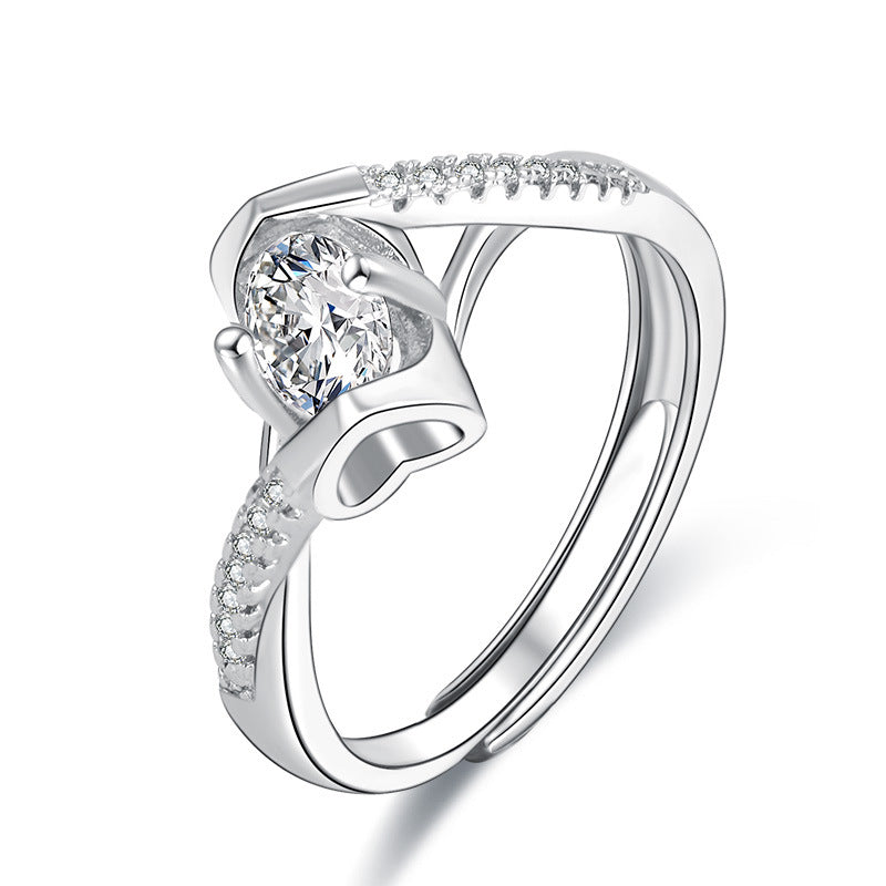 Damen Verlobungsring mit funkelndem Zirkonia-Besatz und modernem Design Shop Nory
