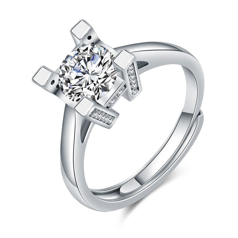 Damen Verlobungsring mit funkelndem Zirkonia-Besatz und eleganter Fassung Shop Nory