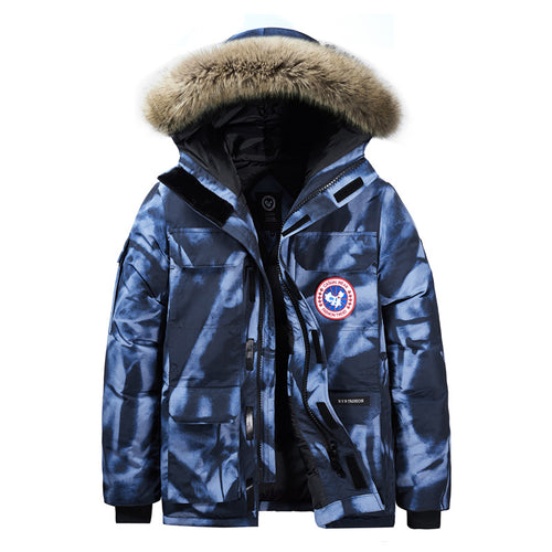 Herren warmer Daunenparka mit abnehmbarer Kapuze und Mehrfach‑Utility-Taschen Shop Nory
