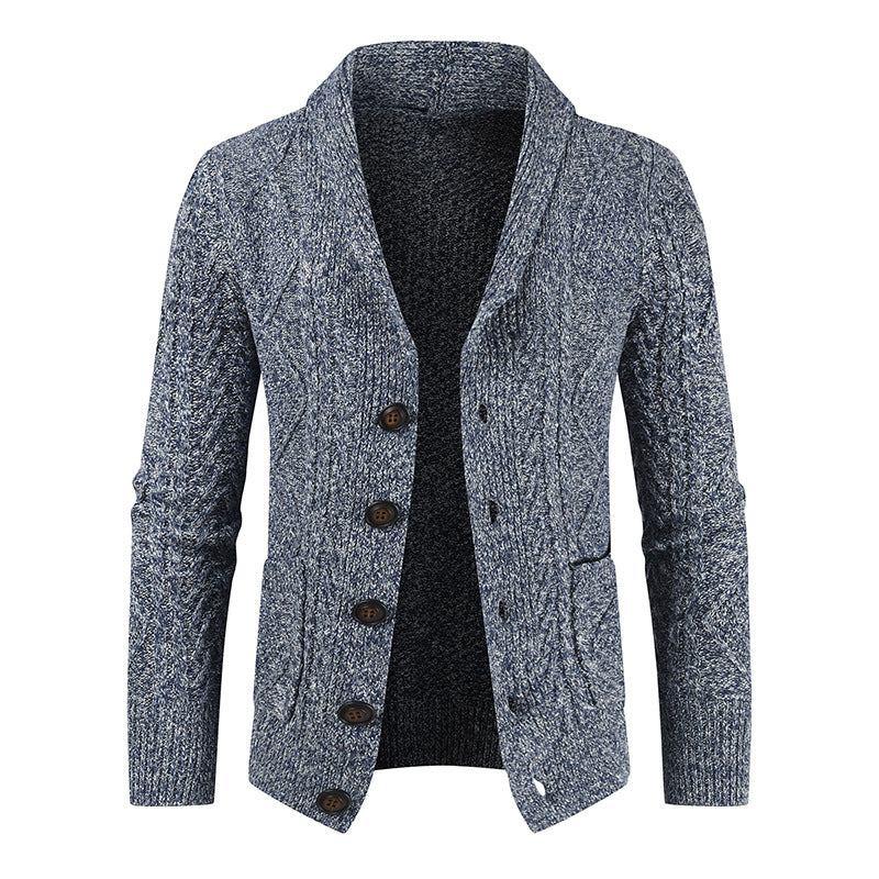 Herren Strickcardigan mit Zopfmuster und Schalkragen Shop Nory