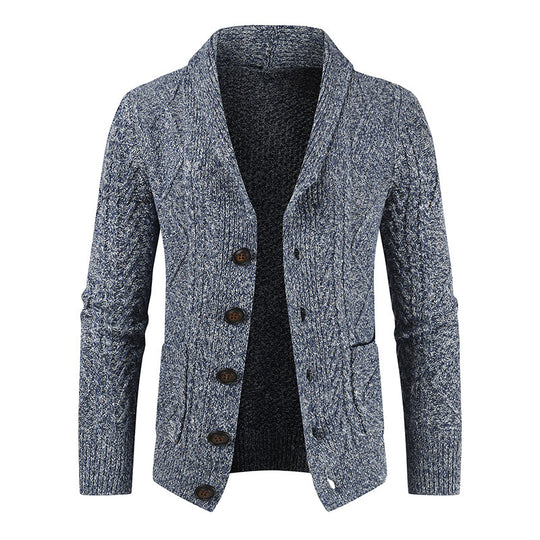 Herren Strickcardigan mit Zopfmuster und Schalkragen Shop Nory