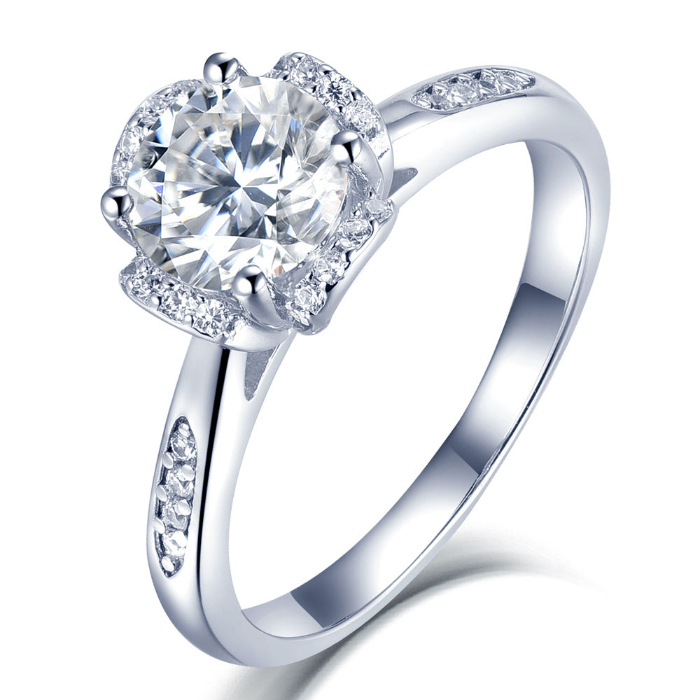 Damen Ring mit funkelndem Solitär und kunstvollem Zirkonia-Besatz Shop Nory