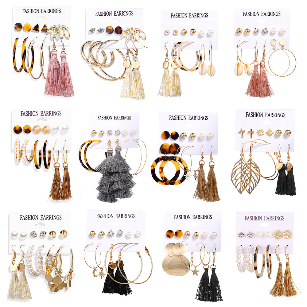 Damen Ohrstecker-Set mit variierenden Designs und einzigartigen Details Shop Nory