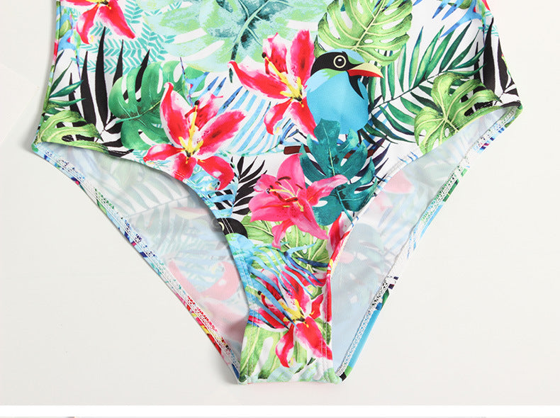 Damen Einteiler-Badeanzug mit floralem Design und komfortabler Passform