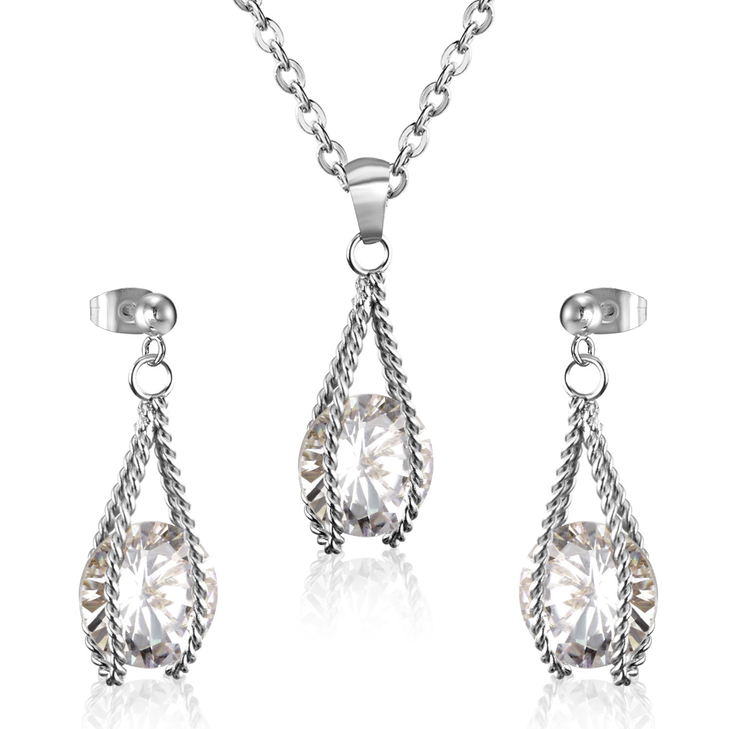 Damen Schmuckset mit funkelnden Zirkonia und luxuriösem Anhänger Shop Nory