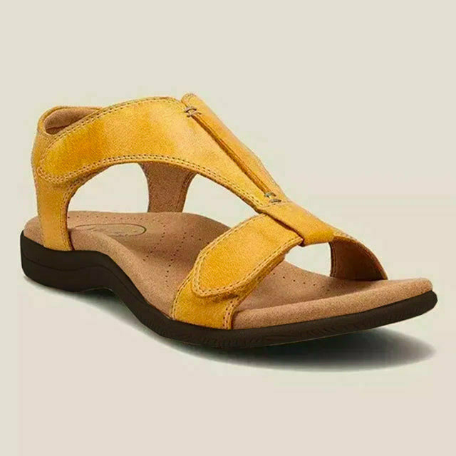 Einfarbige Sandalen Mit Klettverschluss