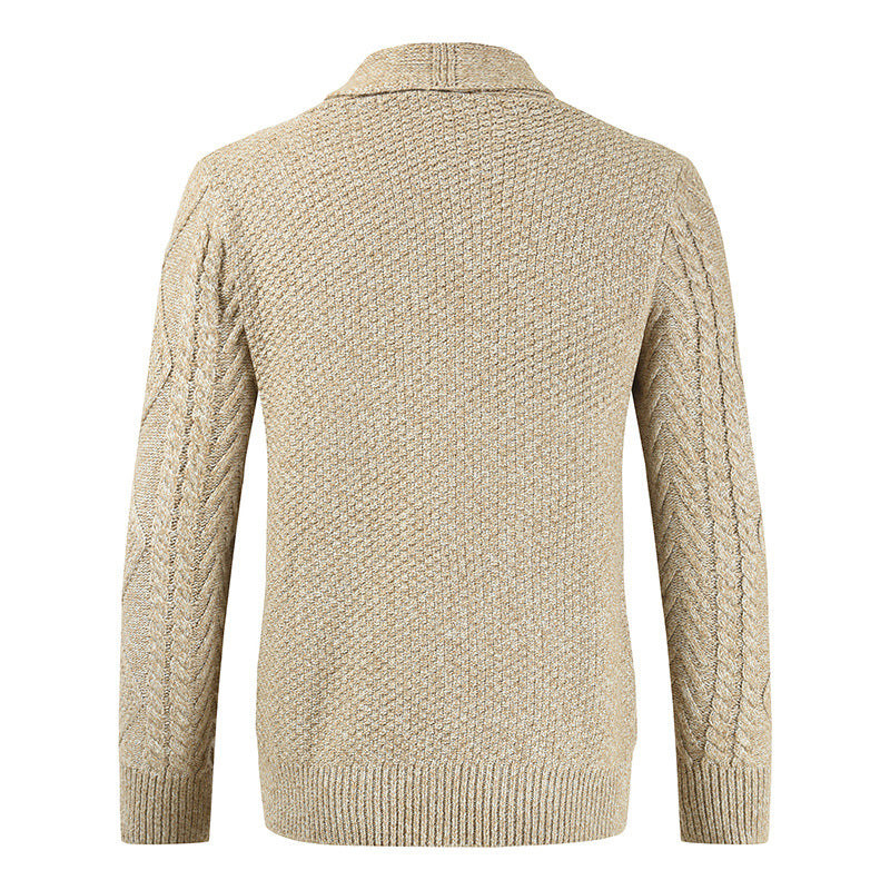 Herren Strickcardigan mit Zopfmuster und Schalkragen Shop Nory