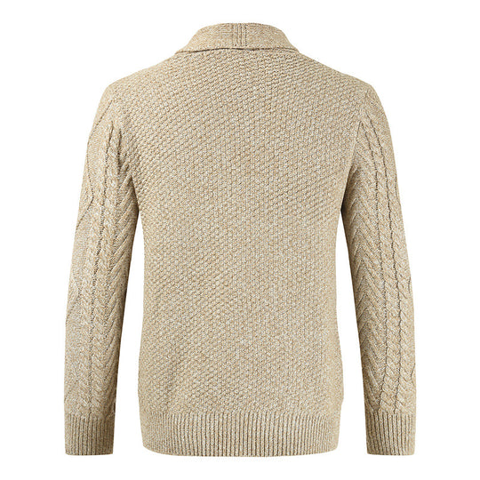 Herren Strickcardigan mit Zopfmuster und Schalkragen Shop Nory