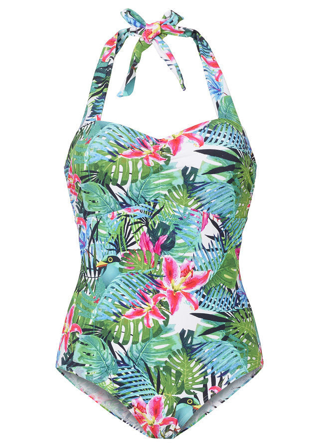 Damen Einteiler-Badeanzug mit floralem Design und komfortabler Passform