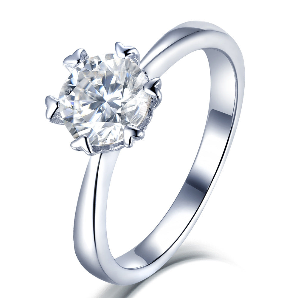 Damen Ring mit funkelndem Hauptstein und romantischem Herzdesign Shop Nory