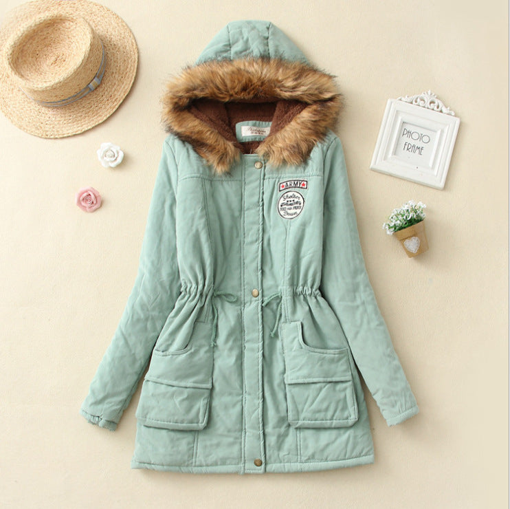 Damen Gefütterter Parka mit Kunstfellkapuze und Teddyfutter Shop Nory