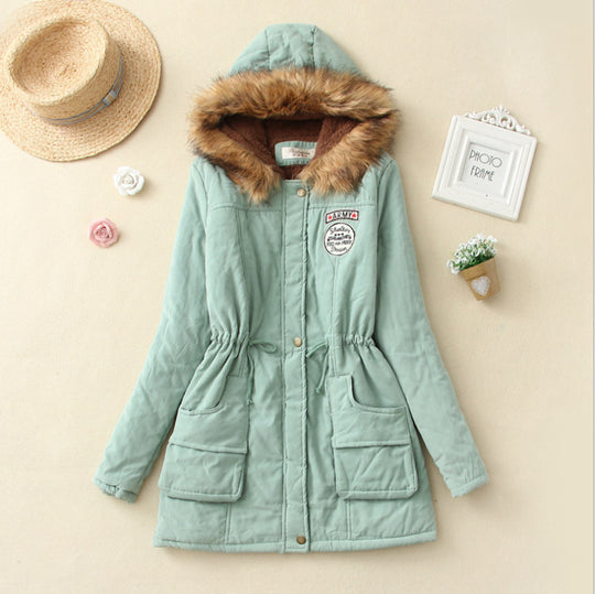 Damen Gefütterter Parka mit Kunstfellkapuze und Teddyfutter Shop Nory