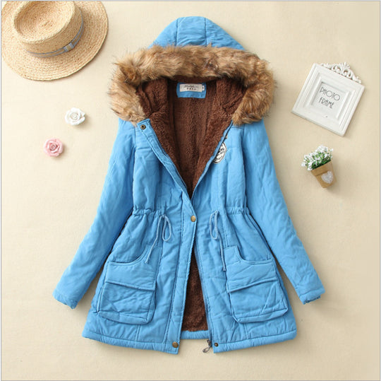 Damen Gefütterter Parka mit Kunstfellkapuze und Teddyfutter Shop Nory